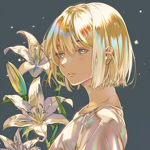 妖精漫画《深渊之城的信》封面：少女在深渊之城阅读神秘信件